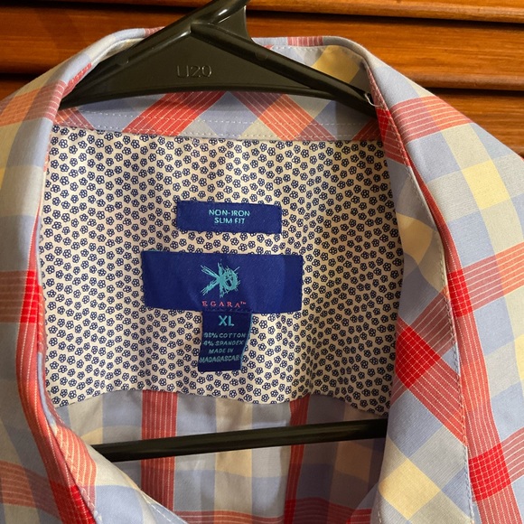EGARA Slim Fit Men’s XL Multi Color Plain Button Down Shirt - Picture 3 of 3